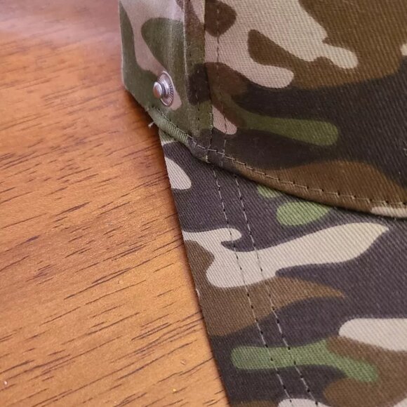 Camoflage Print baseball cap w/snap on removable face shield hat V1 camo - Picture 2 of 3